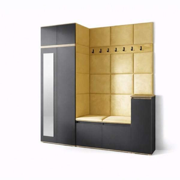[HFP-PF-HW-52454353535318] INSTALLATION SERVICE FOR PK Emi 26 Hallway Wardrobe Aristan Oak/Black - Upholstered Panels in Various Colours