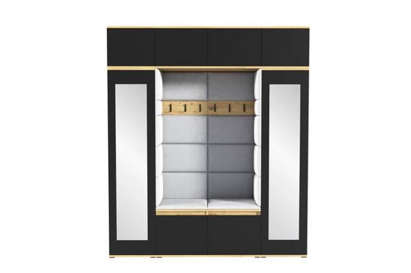 [HFP-PF-HW-52469899428182] INSTALLATION SERVICE FOR PK Emi 32 Hallway Wardrobe Aristan Oak\ Black- Upholstered Panels in Various Colours | with mirror
