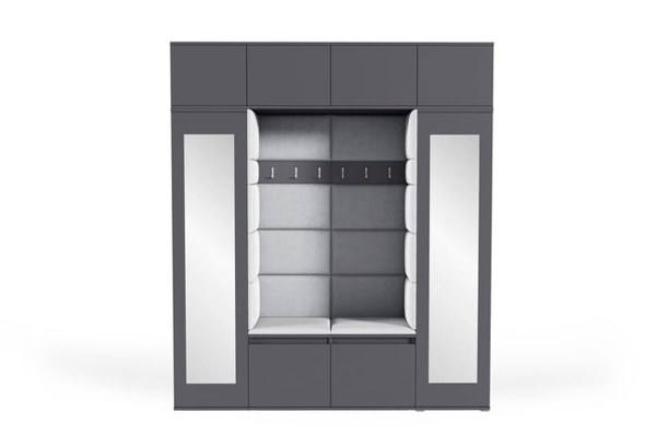[HFP-PF-HW-52469954150742] INSTALLATION SERVICE FOR PK Emi 32 Hallway Wardrobe Graphite - Upholstered Panels in Various Colours | without mirror