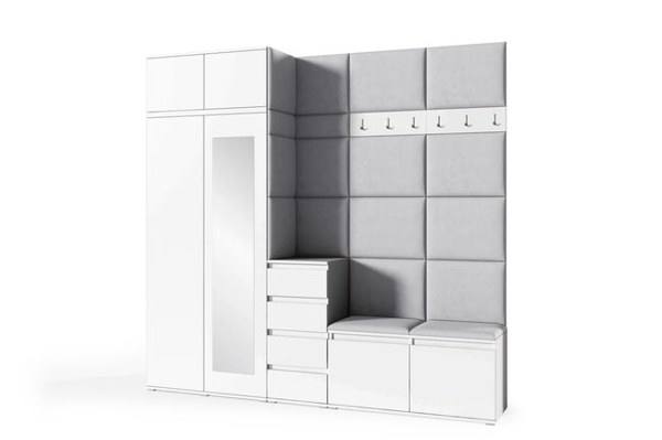 [HFP-PF-HW-52469793522006] INSTALLATION SERVICE FOR PK Emi 33 Hallway Wardrobe White - Upholstered Panels in Various Colours | without mirror