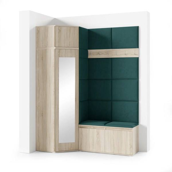 [HFP-PF-HW-52484879614294] INSTALLATION SERVICE FOR PK Emi 37 Hallway Wardrobe Sonoma Oak- Upholstered Panels in Various Colours | with mirror