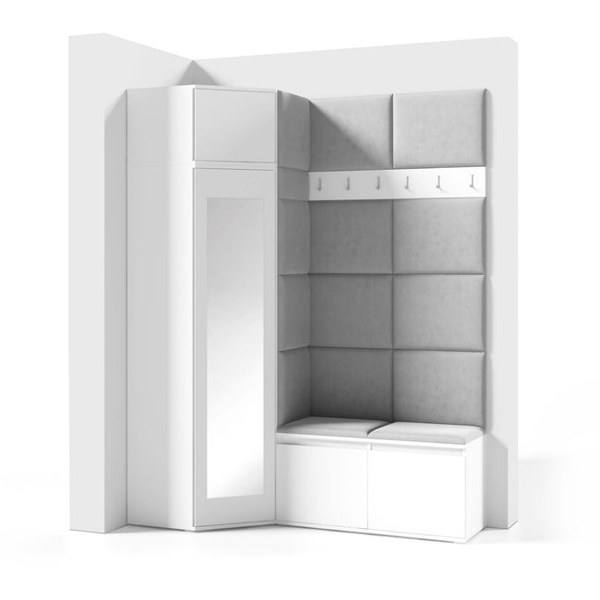 [HFP-PF-HW-52484822368598] INSTALLATION SERVICE FOR PK Emi 37 Hallway Wardrobe White - Upholstered Panels in Various Colours | with mirror