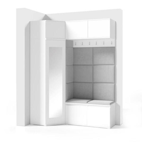 [HFP-PF-HW-52485805736278] INSTALLATION SERVICE FOR PK Emi 38 Hallway Wardrobe White - Upholstered Panels in Various Colours | with mirror