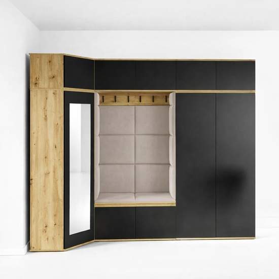 [HFP-PF-HW-50561786020182] INSTALLATION SERVICE FOR PK Emi 39 Hallway Wardrobe Artisan Oak / Black - Upholstered Panels in Various Colours