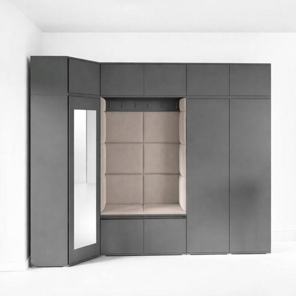 [HFP-PF-HW-50562756116822] INSTALLATION SERVICE FOR PK Emi 39 Hallway Wardrobe Graphite - Upholstered Panels in Various Colours