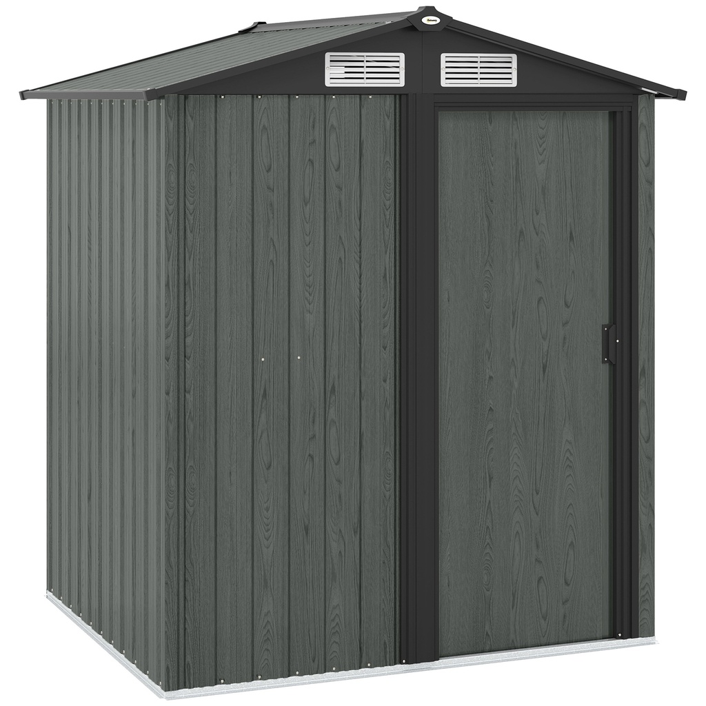 [845-291V01LG] Outsunny 4.3 x 5ft Outdoor Garden Storage Shed - Grey Wood Effect