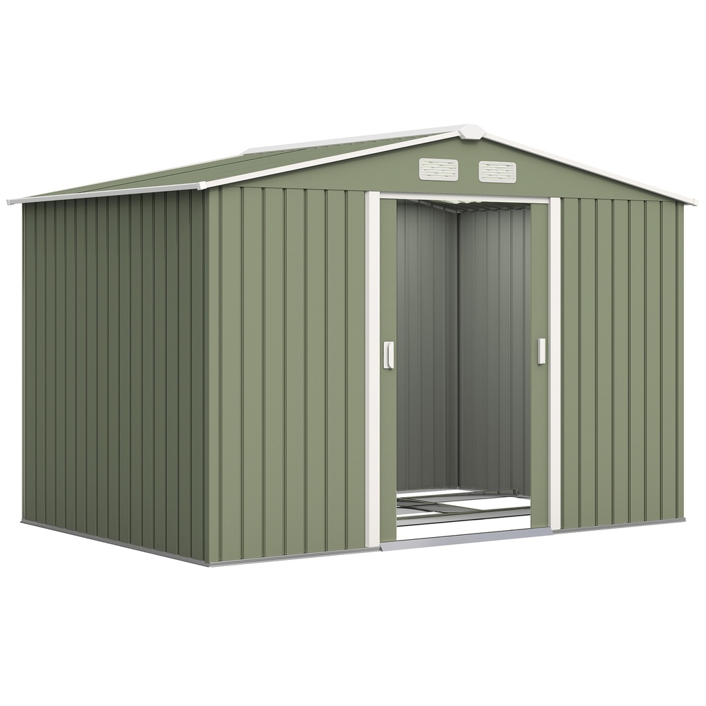 Outsunny 9 x 6ft Garden Shed, Light Green (Product Only - No assembly)