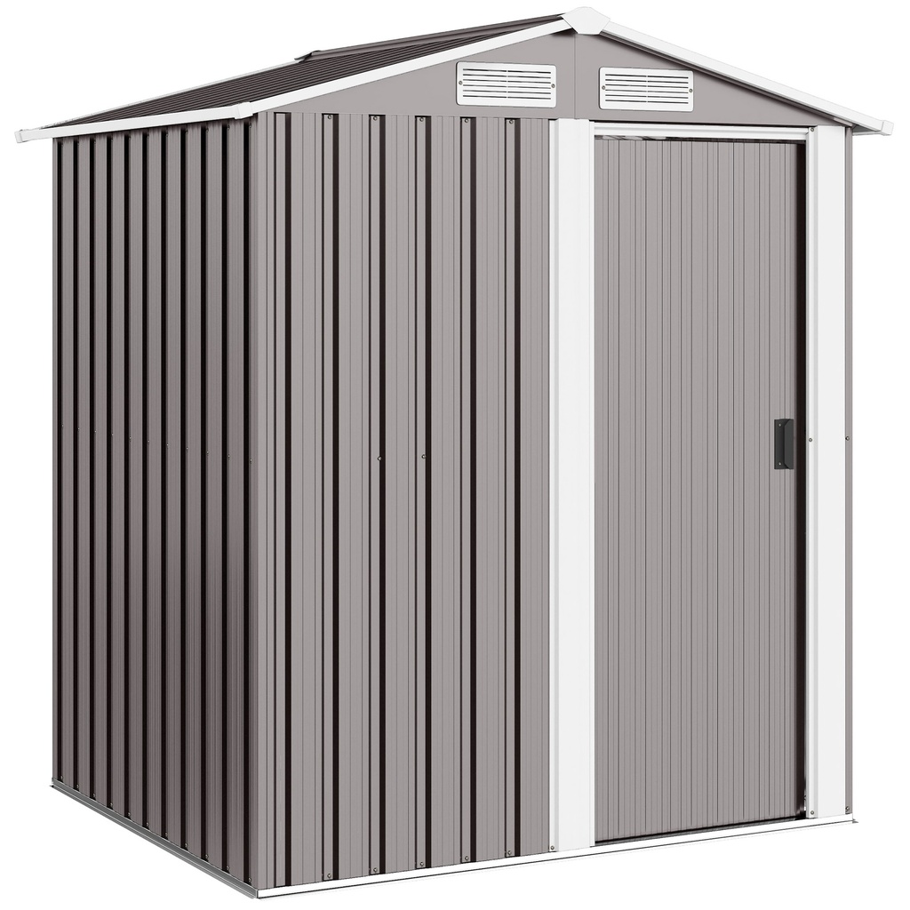 Outsunny 152 x 132 x 188cm Garden Shed, Grey (Product Only - No assembly)