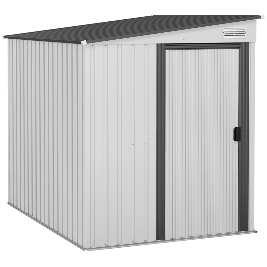 Outsunny 7 x 5ft Lean-to Shed, White