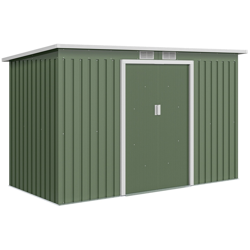 Outsunny 9 x 4ft Garden Shed, Light Green