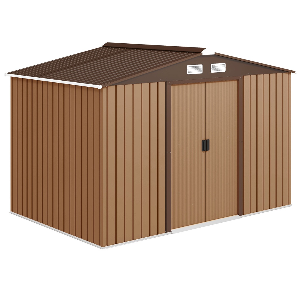 Outsunny 9 x 6ft Garden Shed, Light Brown (Product Only - No assembly)