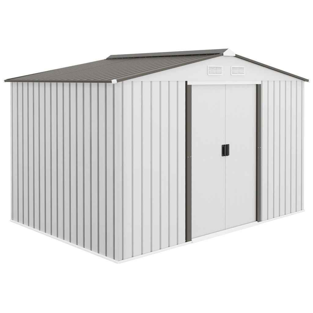 Outsunny 9 x 6ft Garden Shed, Silver (Product Only - No assembly)