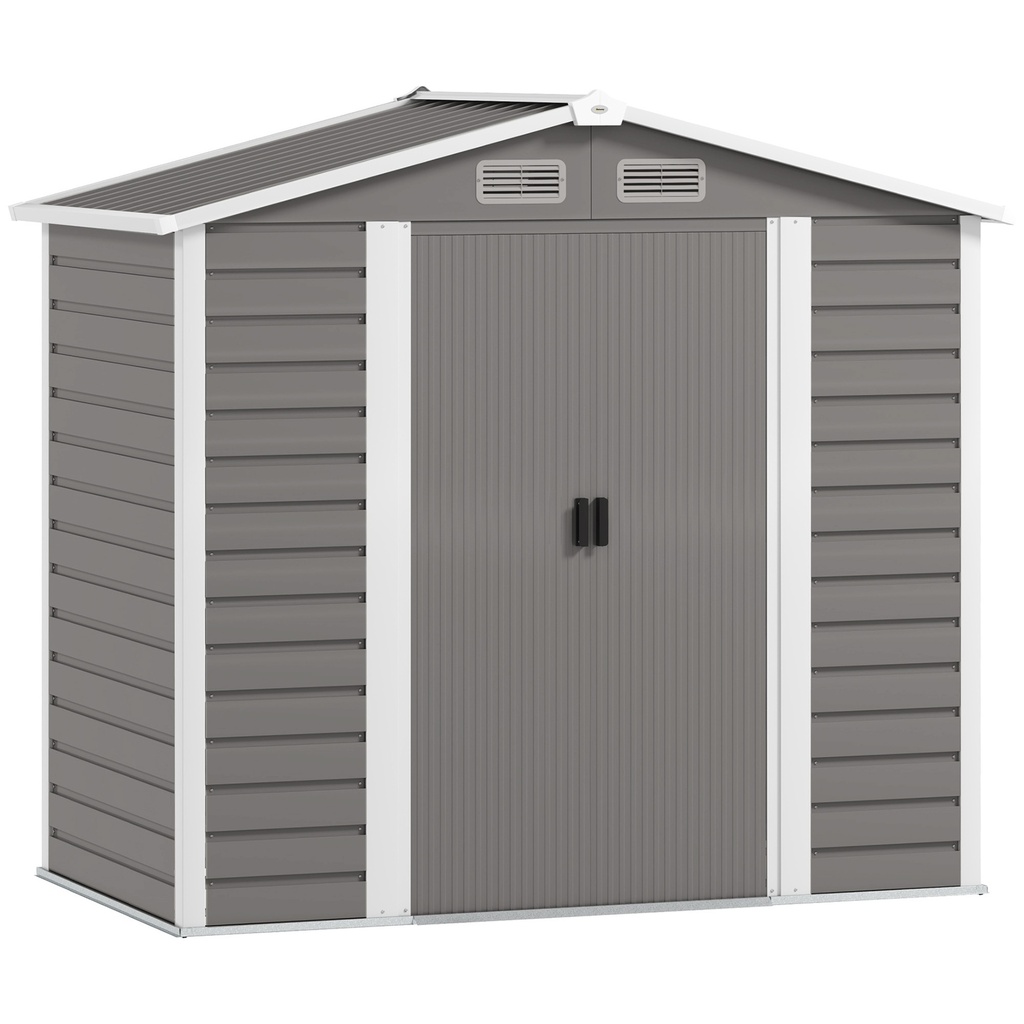 Outsunny 7 x 4ft Garden Shed, Light Grey (Product Only - No assembly)