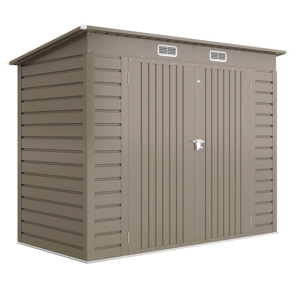 Outsunny 3.7 x 7.9ft Garden Shed, Light Grey