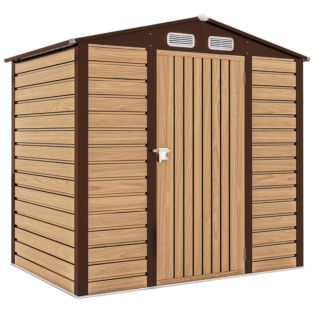 Outsunny 4 x 6ft Garden Shed, Oak