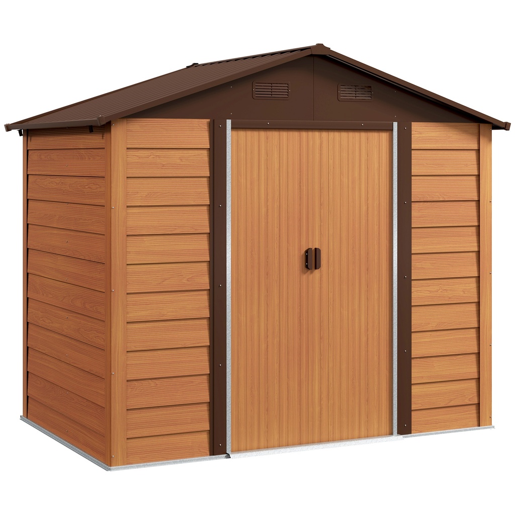 Outsunny 6 x 8ft Garden Shed, Brown Wood Effect (Product Only - No assembly)