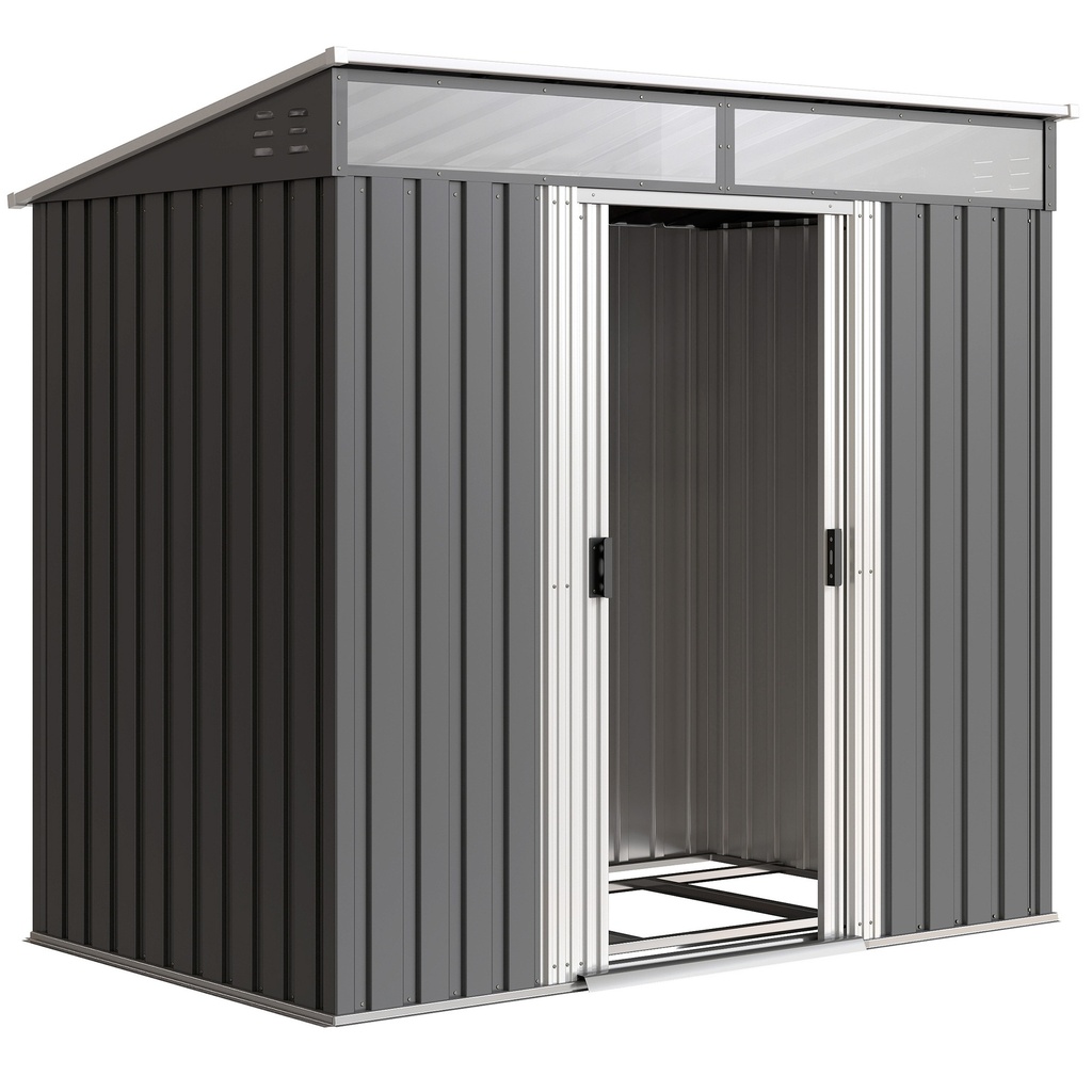 Outsunny 6.5 x 4ft Garden Shed, Grey