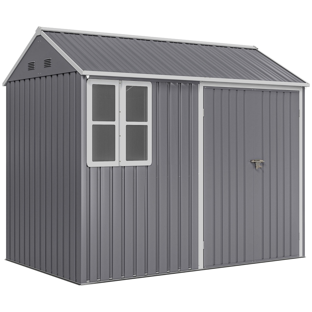 Outsunny 8 x 6ft Garden Shed, Grey