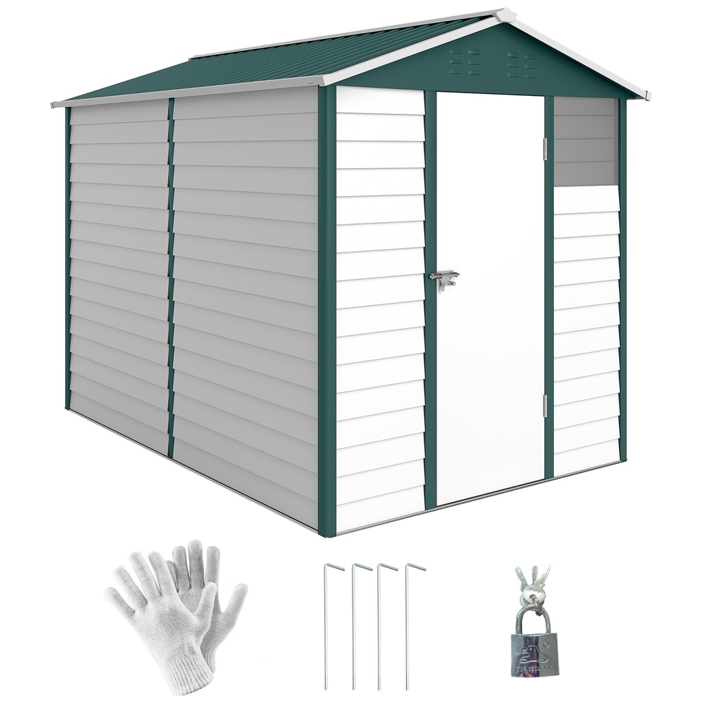 Outsunny 9 x 6ft Garden Shed, Green