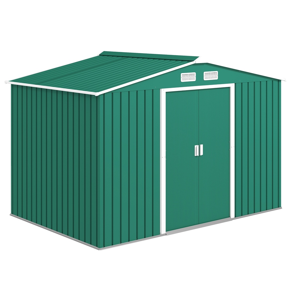 Outsunny 9 x 6ft Garden Shed, Green