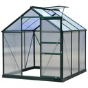 Outsunny 6 x 6ft Polycarbonate Greenhouse, Dark Green