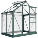 Outsunny 6 x 4ft Polycarbonate Greenhouse, Dark Green