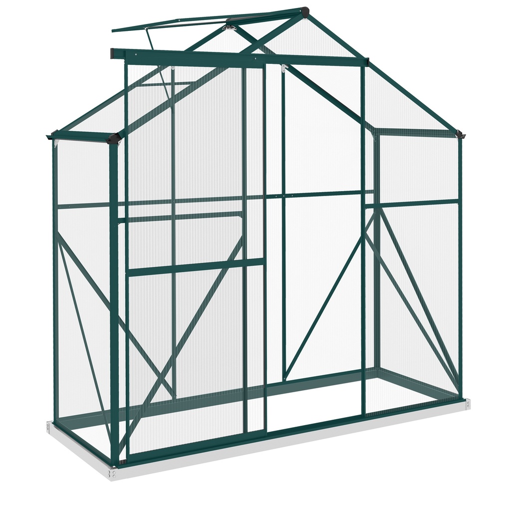 Outsunny 6 x 2.5ft Polycarbonate Greenhouse, Green (Product Only - No assembly)
