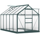 Outsunny 6 x 10ft Polycarbonate Greenhouse, Dark Green