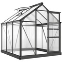 Outsunny 6 x 6ft Polycarbonate Greenhouse, Grey