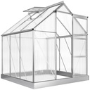 Outsunny 6 x 6ft Polycarbonate Greenhouse, Silver