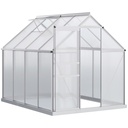 Outsunny 190 x 253cm Polycarbonate Greenhouse, Silver