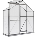 Outsunny 6 x 2.5ft Polycarbonate Greenhouse, Dark Grey
