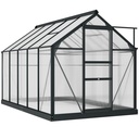Outsunny 6 x 10ft Polycarbonate Greenhouse, Grey