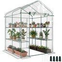 Outsunny 143 x 143cm Walk-in Greenhouse, Green / Clear