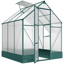 Outsunny 6 x 6ft Polycarbonate Greenhouse, Green