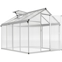 Outsunny 8 x 6ft Polycarbonate Greenhouse, Silver