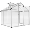 Outsunny 6 x 6ft Polycarbonate Greenhouse, Silver