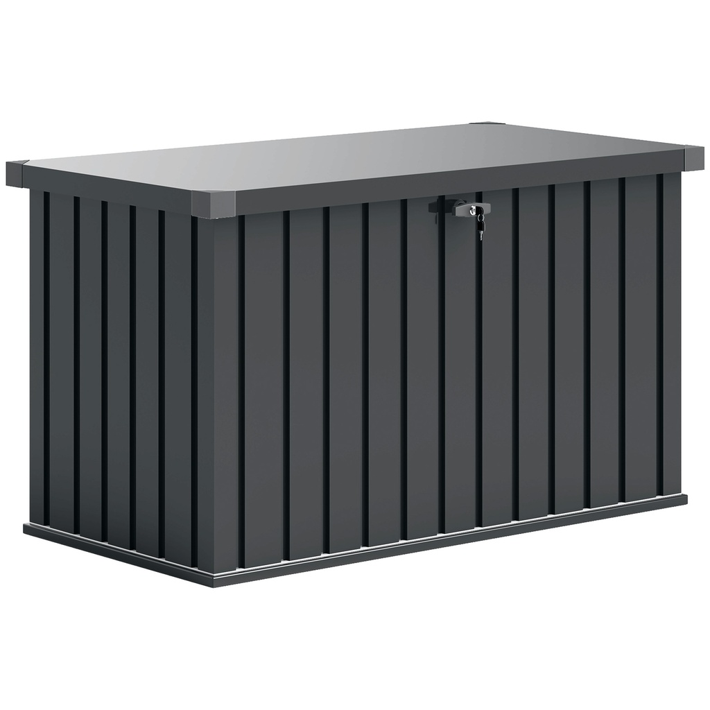 Outsunny 400L Steel Garden Storage Box, Dark Grey