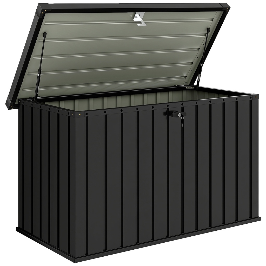 Outsunny 400L Steel Garden Storage Box, Black (Product Only - No assembly)