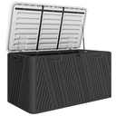 Outsunny 380L Plastic Garden Storage Box, Black and Grey
