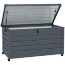 Outsunny 311L Steel Garden Storage Box, Dark Grey