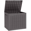 Outsunny 97L Plastic Garden Storage Box, Brown