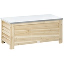 Outsunny 155L Wooden Garden Storage Box, Natural
