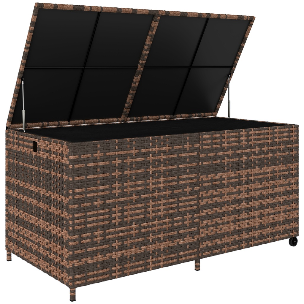 Outsunny 650L Rattan Garden Storage Box, Mixed Brown (Product Only - No assembly)