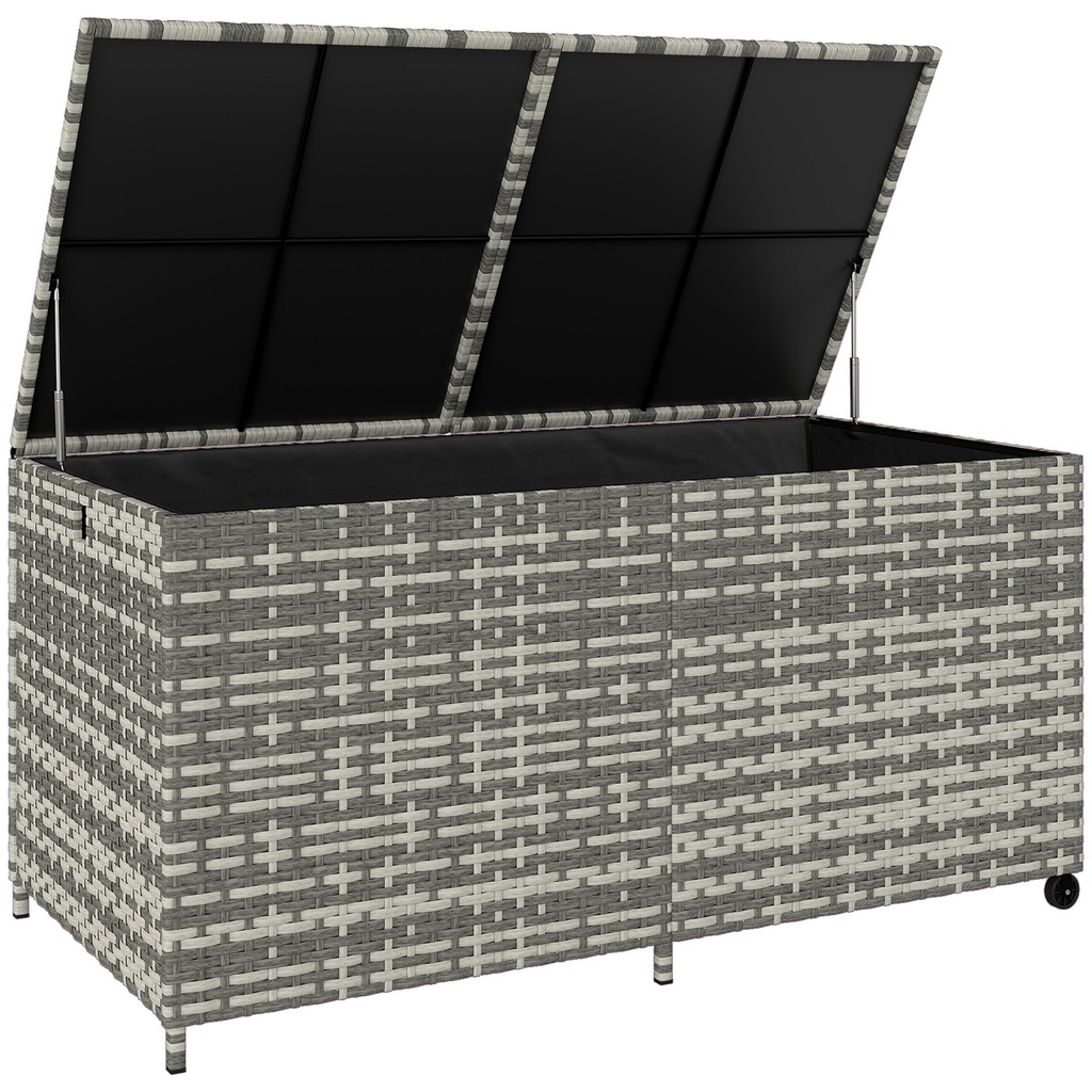 Outsunny 650L Rattan Garden Storage Box, Mixed Grey (Product Only - No assembly)