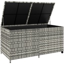 Outsunny 650L Rattan Garden Storage Box, Mixed Grey