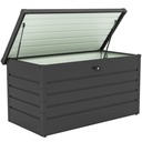 Outsunny 311L Steel Garden Storage Box, Dark Grey