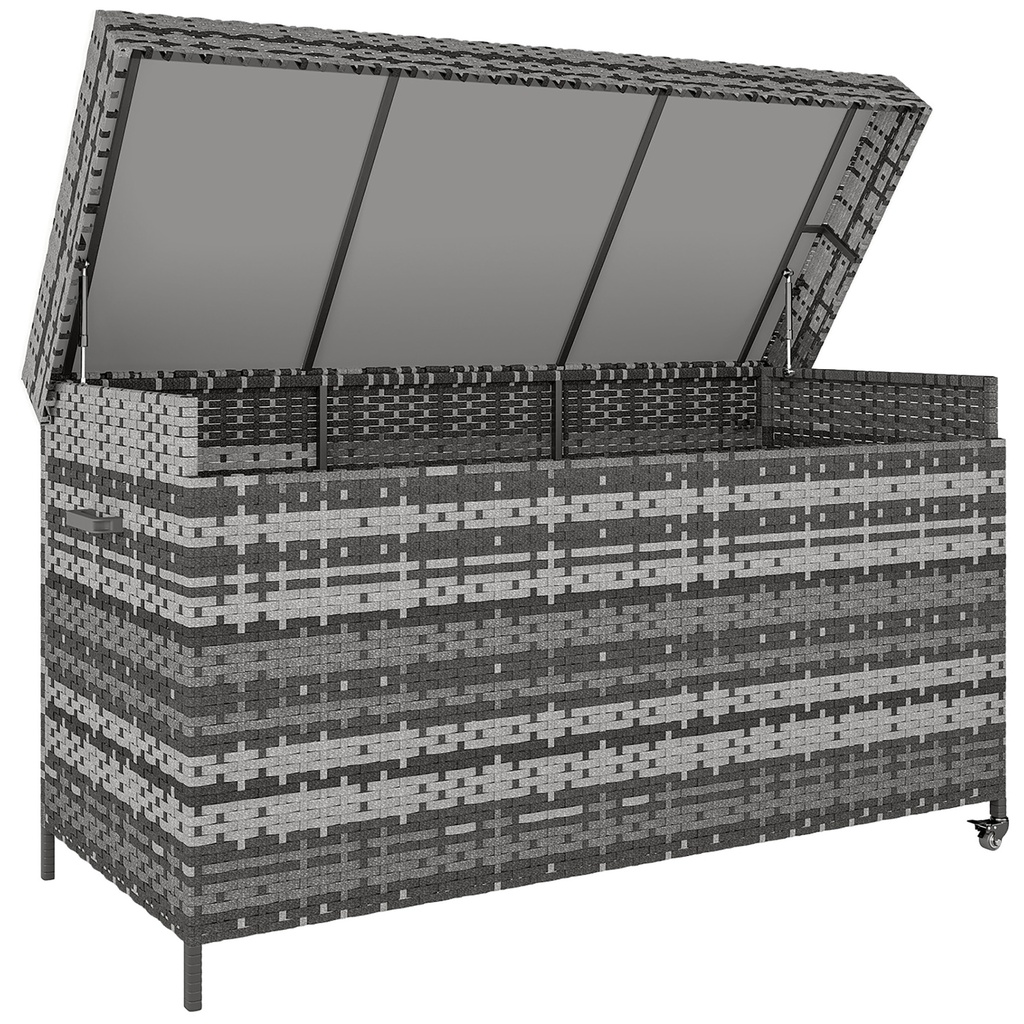 Outsunny 627L Rattan Garden Storage Box, Dark Grey (Product Only - No assembly)