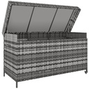 Outsunny 627L Rattan Garden Storage Box, Dark Grey