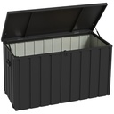Outsunny 450L Steel Garden Storage Box, Dark Grey